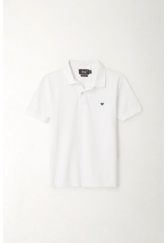 Polo Cuello Tejido Blanca Para Niño Tennis