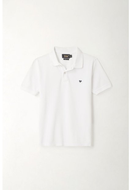 Polo Cuello Tejido Blanca Para Niño
