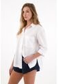 Tennis Camisa Amplia En 100% Algodón Blanca Para Mujer de Tennis