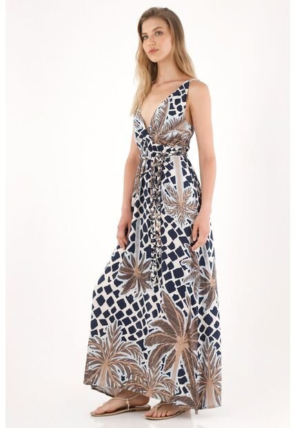 Tennis Vestido Largo Con Estampado De Palmeras Para Mujer