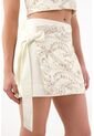 Tennis Falda Corta Tipo Pareo En Ojalillo Crudo Para Mujer de Tennis