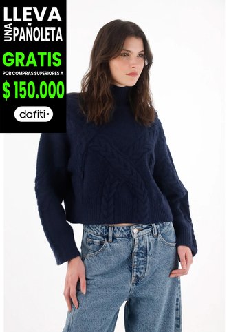Tennis Buzo Tejido Cerrado Azul Para Mujer Tennis