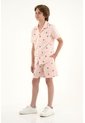 Camisa Tipo Bowling Rosada Con Bordado De Veleros Para Niño de Tennis