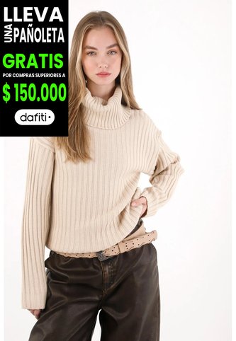Tennis Buzo Cuello Tortuga Crudo Para Mujer Tennis