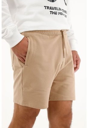 Tennis Bermuda Con Pretina Elástica Crudo Para Hombre