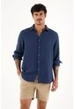Tennis Camisa Azul Manga Larga Para Hombre de Tennis