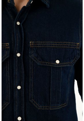 Tennis Camisa Con Bolsillos De Tapa Azul Para Hombre