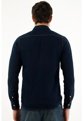 Tennis Camisa Con Bolsillos De Tapa Azul Para Hombre