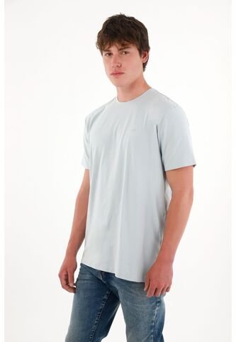 Camiseta Básica Con Mini Print Azul Para Hombre Tennis