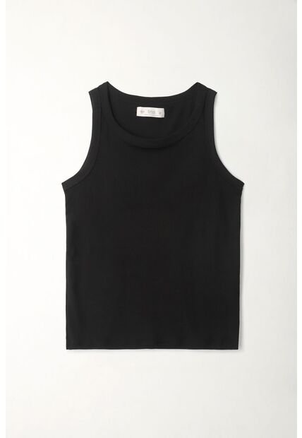 Tennis Camiseta Negra Manga Sisa Para Mujer