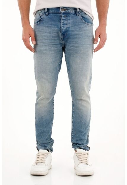 Tennis Jean Skinny De Tiro Medio Con Arrugas 3D Para Hombre