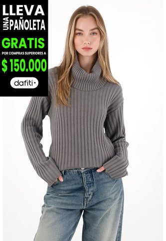 Tennis Buzo Cuello Tortuga Gris Para Mujer Tennis