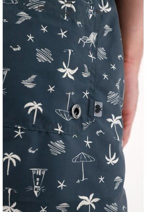 Tennis Pantaloneta De Baño Con Estampado Playero Para Hombre