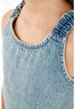 Camisa Manga Sisa Azul Para Niña