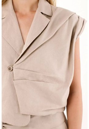 Tennis Chaleco Con Diseño Cruzado Café Para Mujer