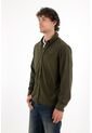 Tennis Camisa Con Textura Tipo Corduroy Verde Para Hombre de Tennis