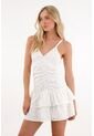 Tennis Vestido Corto En Ojalillo Crudo De Ajuste Cómodo Para Mujer de Tennis