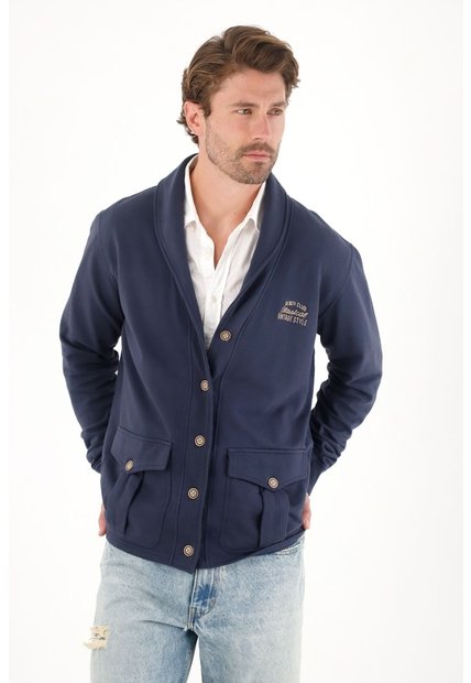 Tennis Buzo En Burda Con Botones Azul Para Hombre