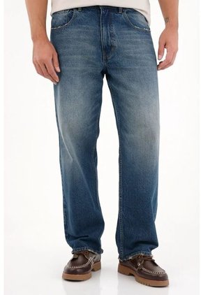 Tennis Jean Loose Tiro Medio Azul Para Hombre