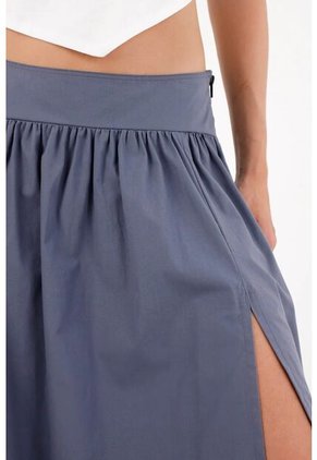 Tennis Falda Larga Con Aberturas En Frente Gris Para Mujer