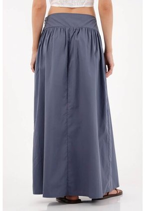 Tennis Falda Larga Con Aberturas En Frente Gris Para Mujer