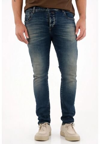 Tennis Jean Skinny Con Desgastes Azul Para Hombre Tennis