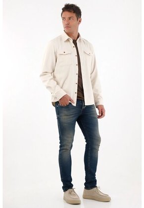 Tennis Jean Skinny Con Desgastes Azul Para Hombre