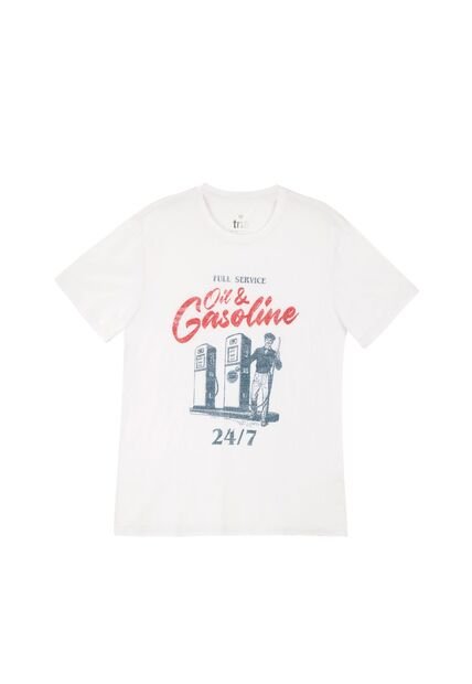 Tennis Camiseta Blanca Estampada Para Hombre