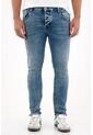 Tennis Jean Skinny Con Arrugas 3D Azul Para Hombre de Tennis