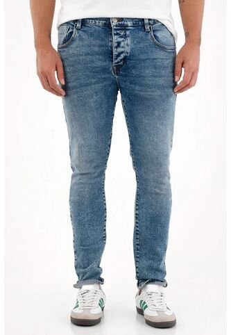 Tennis Jean Skinny Con Arrugas 3D Azul Para Hombre Tennis