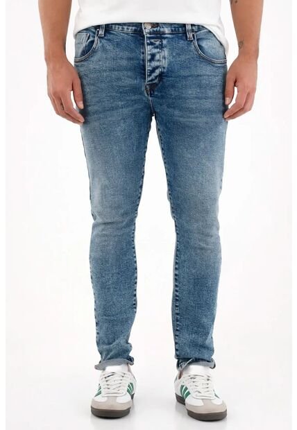 Tennis Jean Skinny Con Arrugas 3D Azul Para Hombre