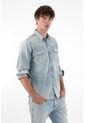 Tennis Camisa En Denim Con Bolsillos Azul Para Hombre de Tennis