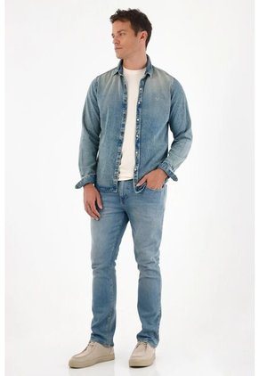 Tennis Jean Nudy Cinco Bolsillos Azul Para Hombre