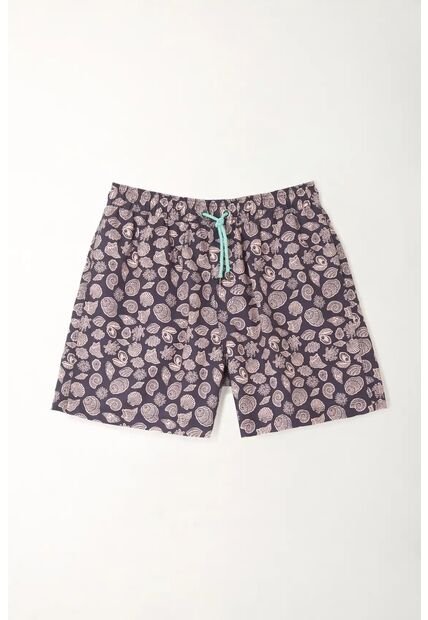 Tennis Pantaloneta De Baño Con Estampado De Conchas Marinas Para Hombre