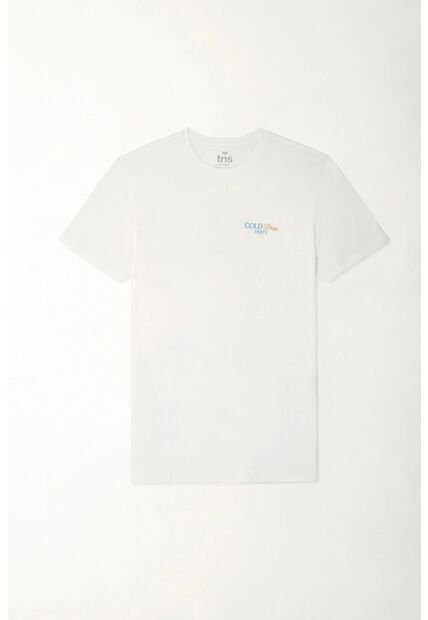 Tennis Camiseta Básica Estampada Blanca Para Hombre