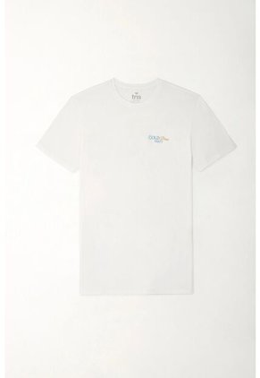 Tennis Camiseta Básica Estampada Blanca Para Hombre