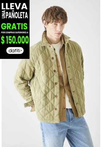 Tennis Chaqueta Fit Relajado Con Acolchado De Rombos En Verde Oliva Para Hombre Tennis