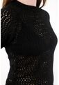 Tennis Camiseta Tejida De Cuello Alto Negra Para Mujer de Tennis