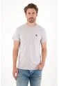 Tennis Camiseta Con Cuello Redondo En Rib Gris Para Hombre de Tennis