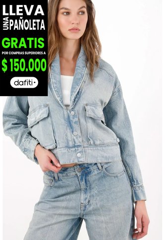 Tennis Chaqueta Fit Relajado Con Cuello Amplio De Denim Para Mujer Tennis