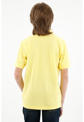 Polo Amarilla Con Raqueta Bordada Para Niño