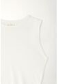 Tennis Camiseta Crop Manga Sisa Blanca Para Mujer de Tennis