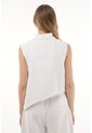 Tennis Chaleco Asimétrico Con Solapa Blanco Para Mujer de Tennis