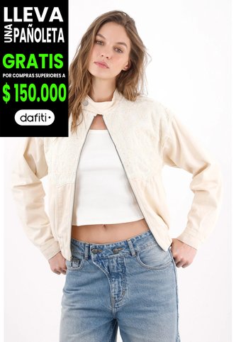 Tennis Chaqueta Fit Relajado Con Panel De Encaje En Algodón Beige Para Mujer Tennis