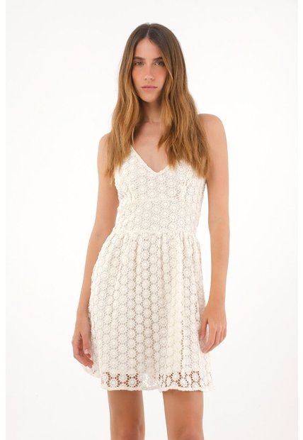 Tennis Vestido Corto En Tejido De Flores Para Mujer