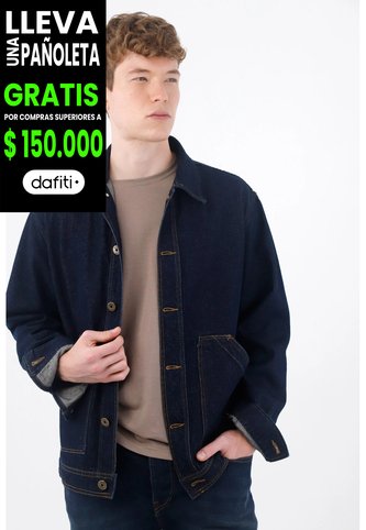 Tennis Chaqueta Fit Relajado Con Bolsillo Angular En Denim Para Hombre Tennis