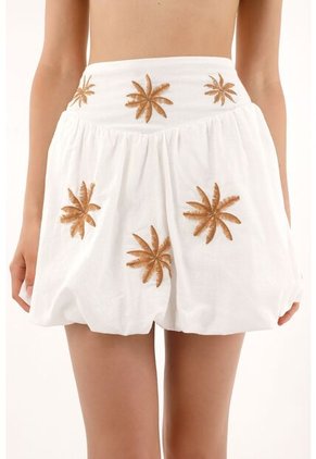 Tennis Falda Corta Abombachada Crudo Para Mujer