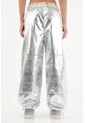 Pantalón Efecto Metalizado Gris Para Mujer de Tennis