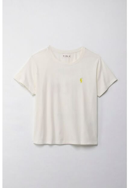 Tennis Camiseta Con Estampado En Frente Y Espalda Crudo Para Mujer