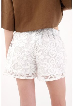 Tennis Short De Tela Con Textura Crudo Para Mujer